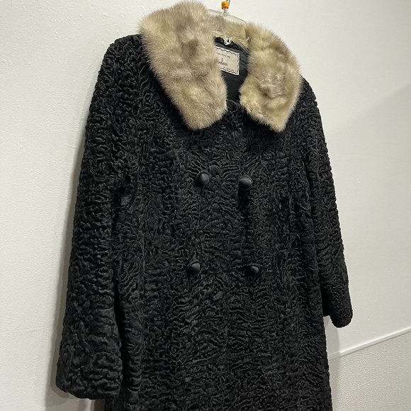 Vintage Authentic Fur Collar Coat